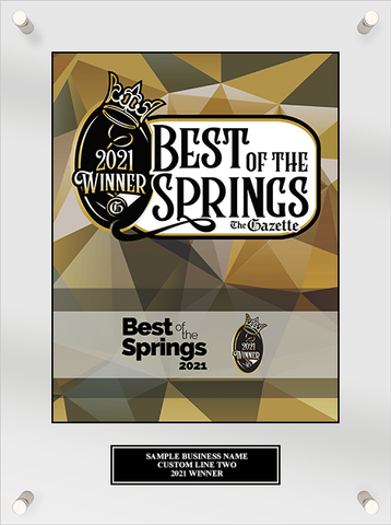 Best of the Springs 2021 Acrylic Plaque