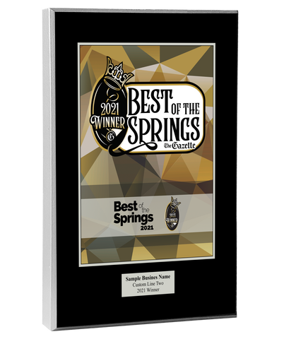 Best of the Springs 2021 Plaque